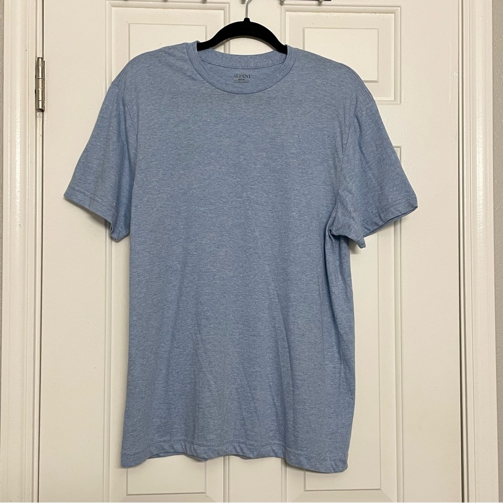 Men's Light Heather Blue Alfani 60% Cotton, 40% Polyester T-Shirt In Size Medium - Picture 2 of 10